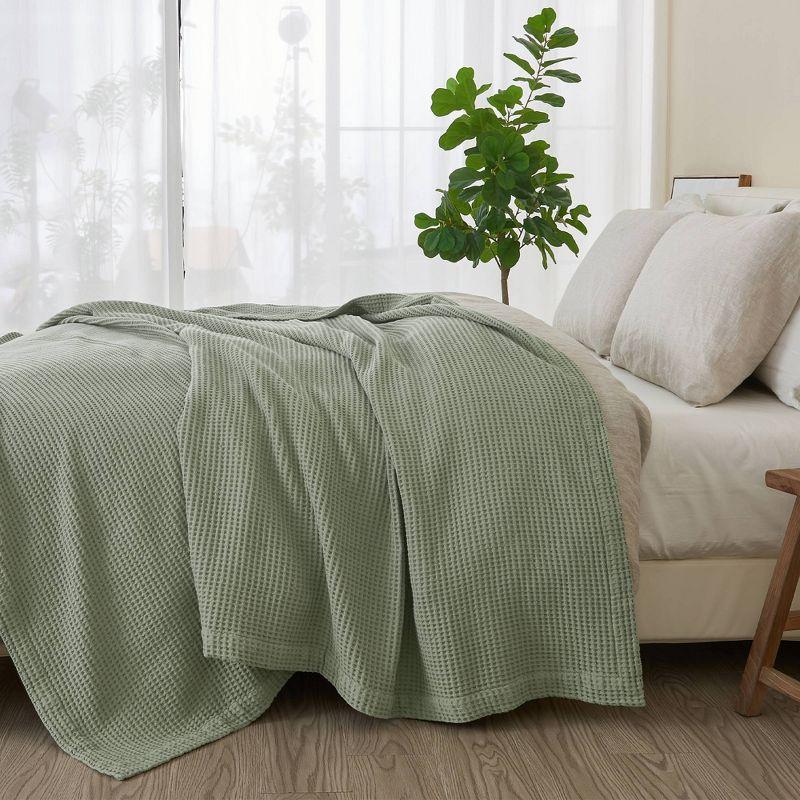 Solid Cotton Waffle Weave Blanket