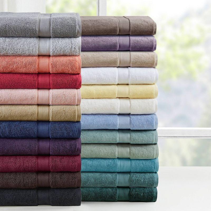 8pc Cotton Bath Towel Set Brown: Madison Park, Heavyweight Terry, OEKO-TEX Certified