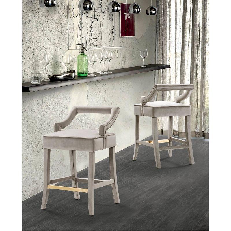 Cassia Counter Height Barstool Taupe - Chic Home Design