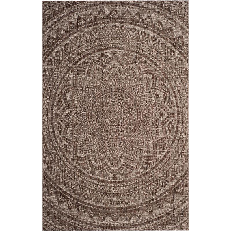 Light Beige Synthetic Easy-Care Rectangular Indoor/Outdoor Rug 4' x 5'7"