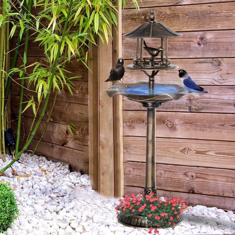 Antique Bronze 3-in-1 Bird Bath Feeder Planter