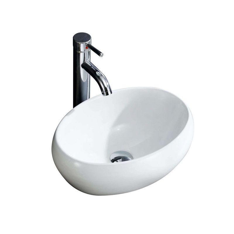 Fine Fixtures Vitreous China Vessel Bathroom Sink- Oval Shape