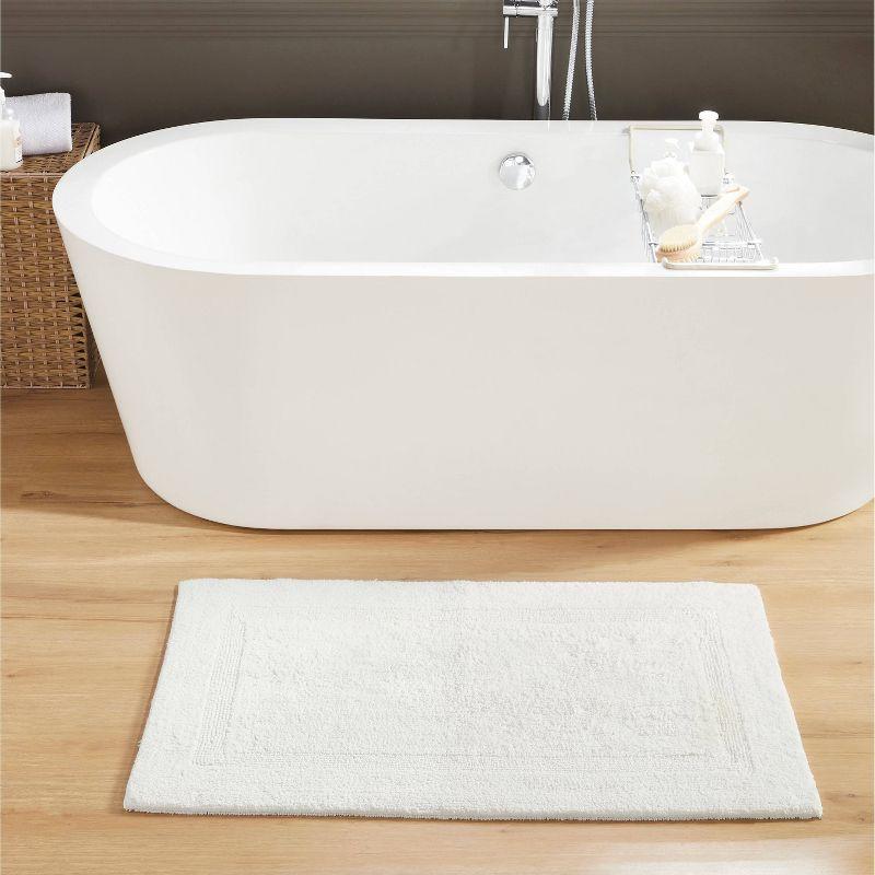 24"x40" Lux Collection Bath Rug Ivory - Better Trends: Cotton, Tufted, Machine Washable, No Backing
