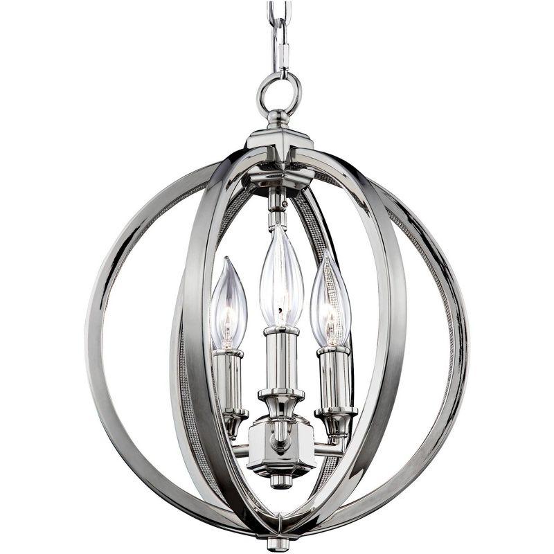 Generation Lighting Corinne 11 1/4" Nickel and Crystal Orb Pendant
