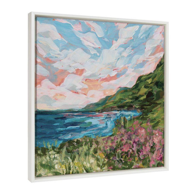 Kate and Laurel Sylvie Virgin Islands Framed Canvas by Emily Kenney, 22x22, White