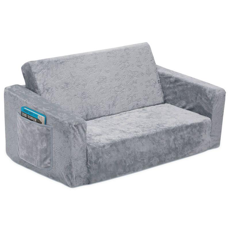 Delta Children Kids' Serta Perfect Sleeper Extra Wide Comfy 2-in-1 Flip Open Convertible Sofa to Lounger - Gray