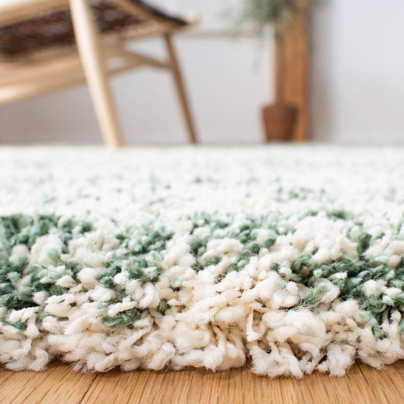 Hudson Shag SGH206 Power Loomed Area Rug - Ivory/Green - 5'x5' - Safavieh.