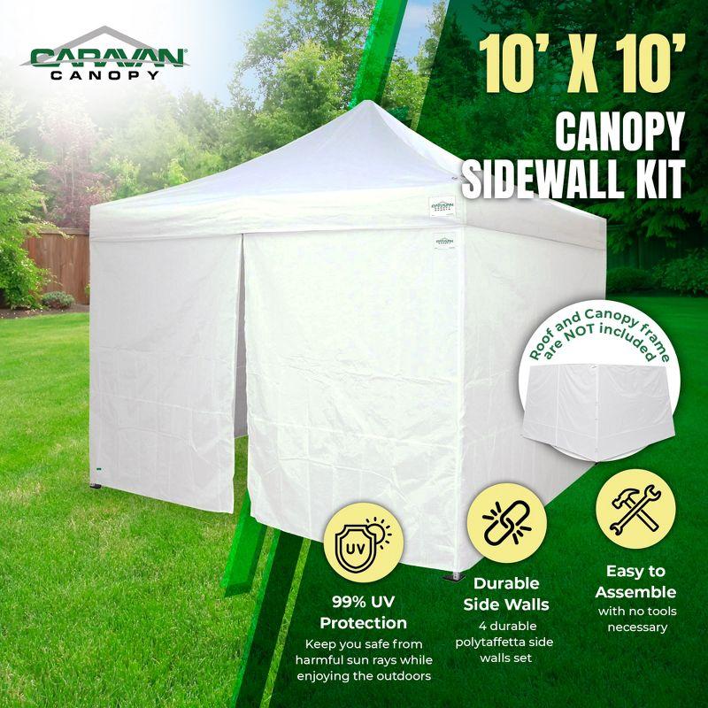 White Polytaffeta Canopy Tent Sidewalls with Zippered Door