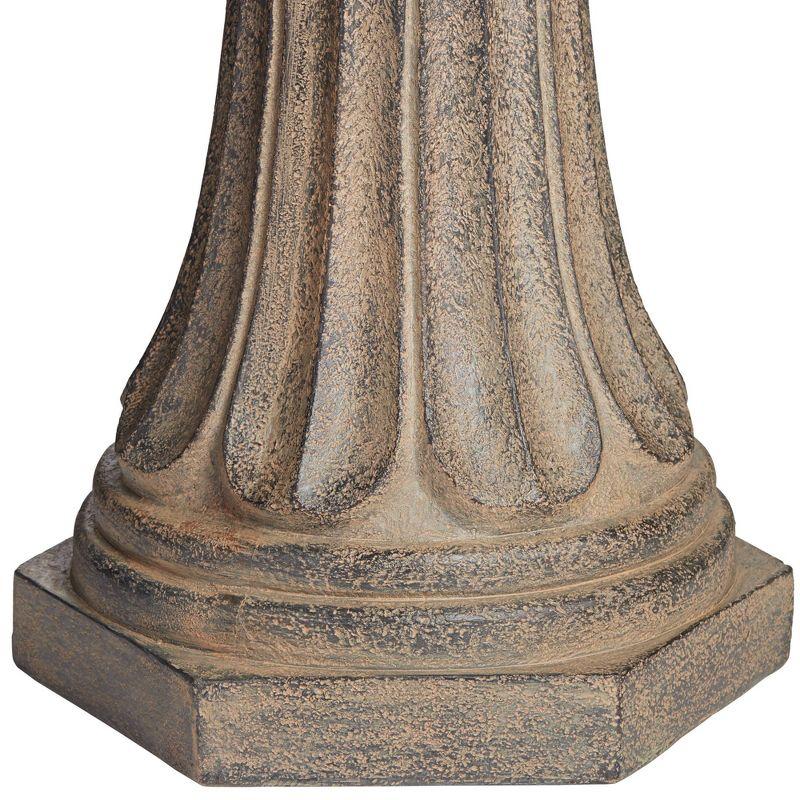 John Timberland Farron Rustic 3 Tier Basin Outdoor Floor Water Fountain with LED Light 46" for Yard Garden Patio Home Deck Porch Exterior Balcony Roof