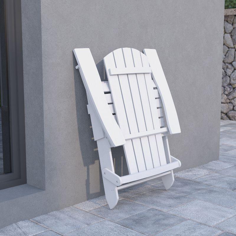 Flash Furniture Charlestown All-Weather Poly Resin Indoor/Outdoor Folding Adirondack Chair in White