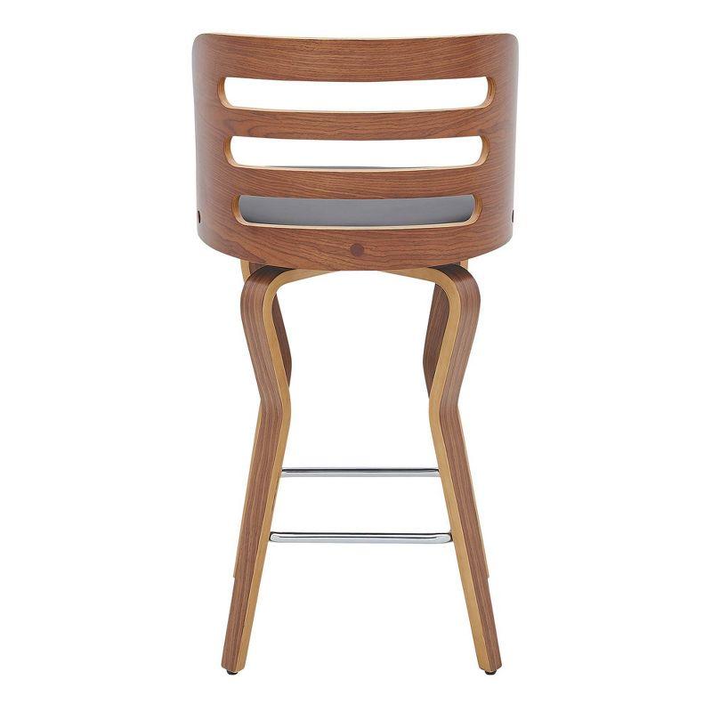 26" Verne Counter Stool with Faux Leather and Wood Finish - Armen Living