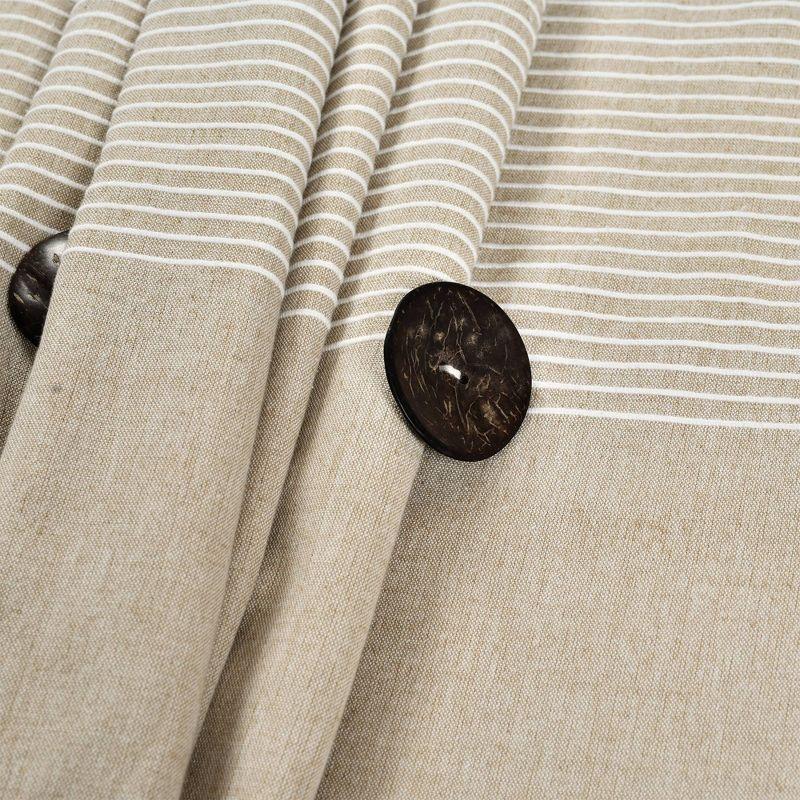 Farmhouse Button Striped Yarn Dyed Woven Cotton Single Shower Curtain - Lush Décor