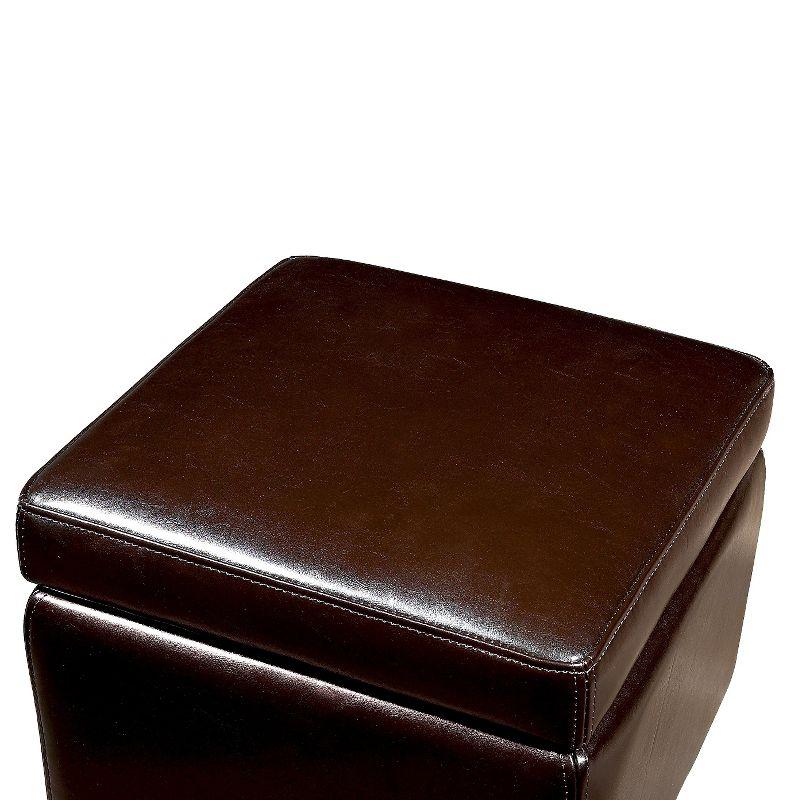 Full Leather Small Storage Cube Ottoman - Baxton Studio