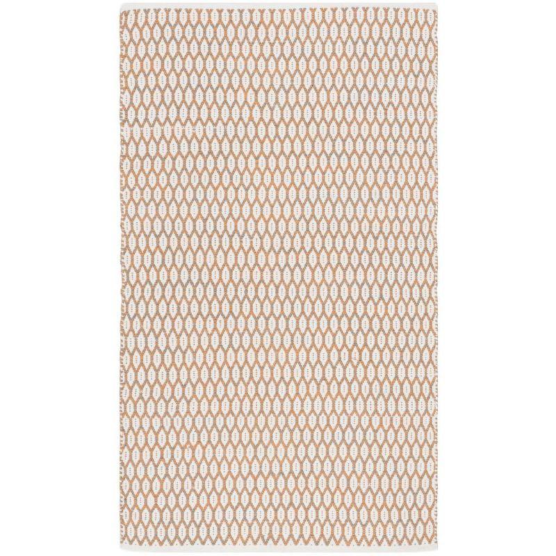 Montauk 3' x 5' Orange/Ivory Handwoven Cotton Area Rug