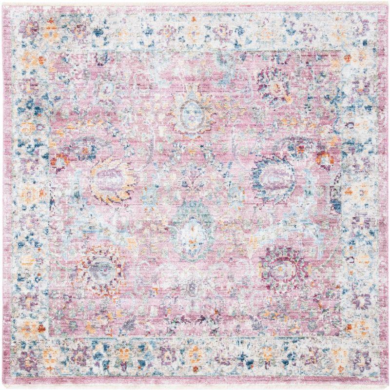 Illusion ILL703 Power Loomed Area Rug - Rose/Cream - 4'x4' - Safavieh