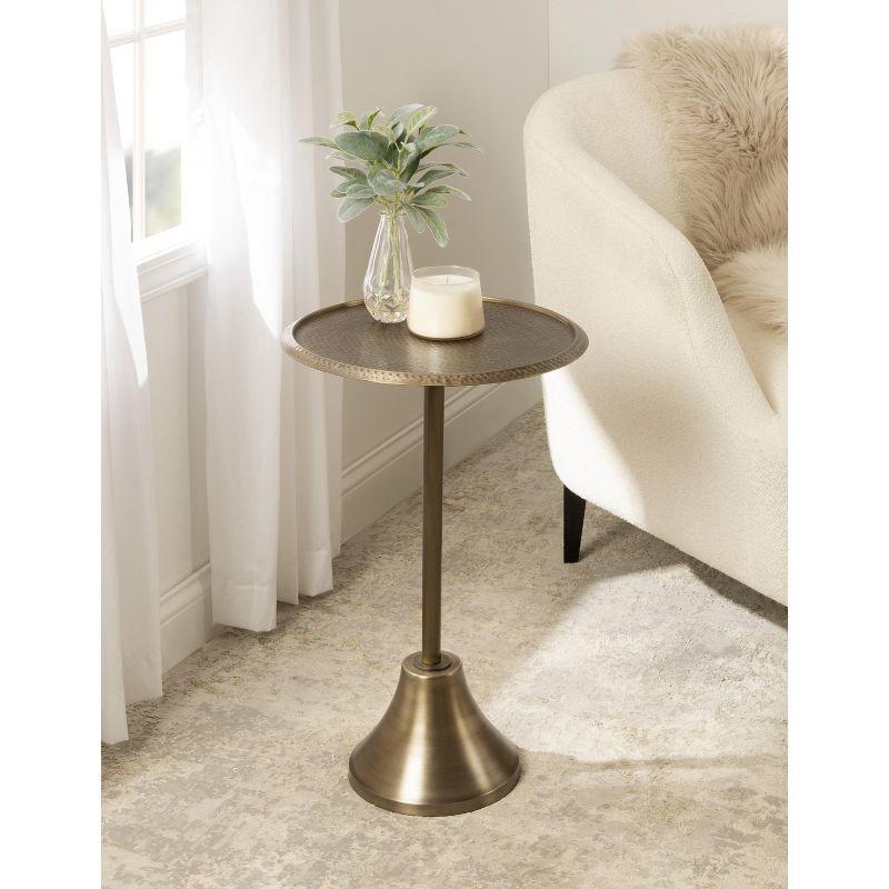Kate and Laurel Sanzo Round Metal Side Table, 15x15x24, Gold