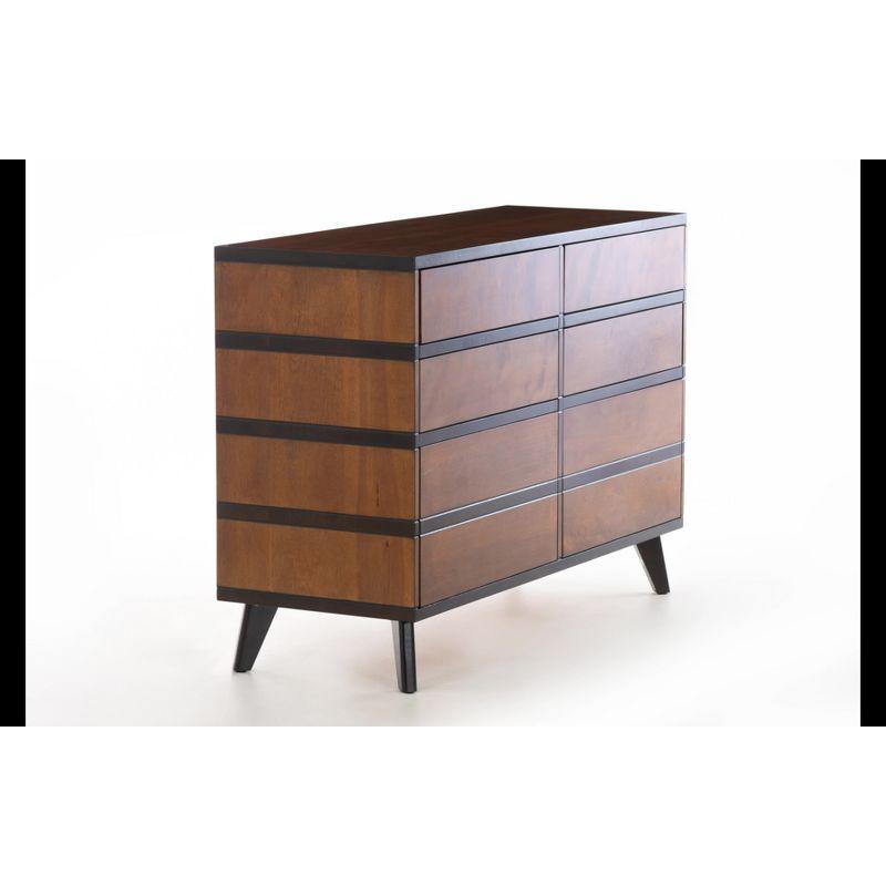 Walnut Double Brown Mid-century 6-Drawer Dresser