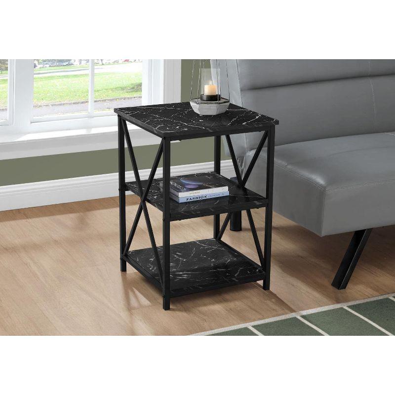 Longshore Tides Accent Table, Side, End, Nightstand, Lamp, Living Room, Bedroom, Metal, Laminate