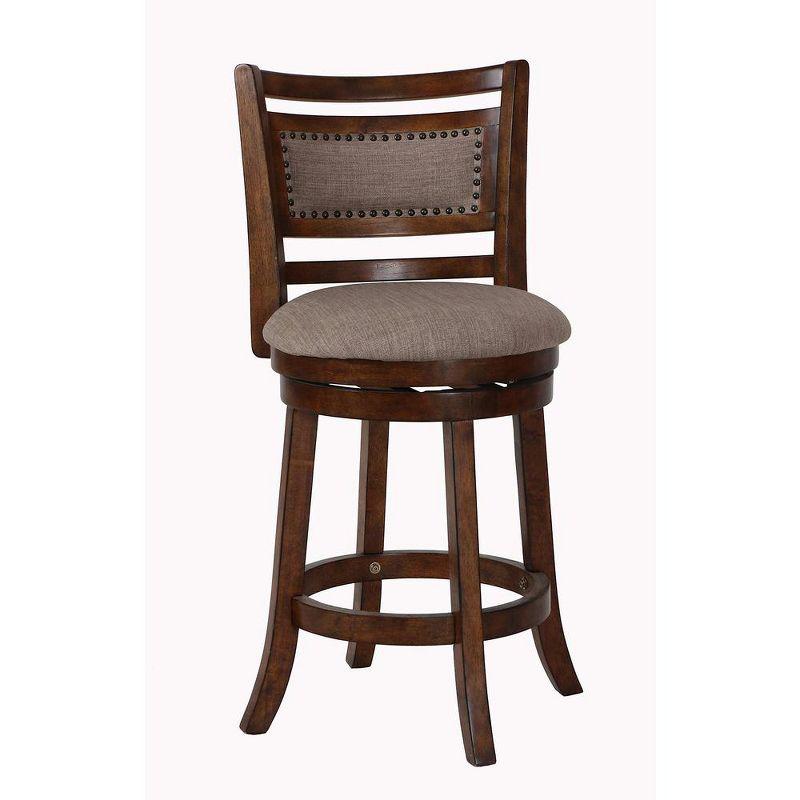 New Classic Furniture, Aberdeen Brown Solid Wood Swivel Counter Stool (Set of 2), Brown