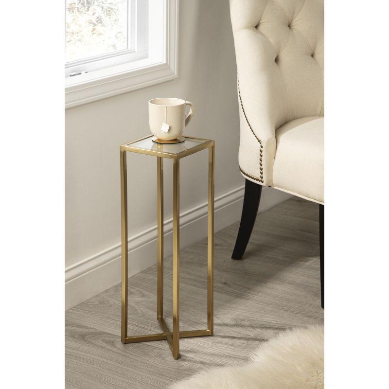 Kate and Laurel Jaspur Square Metal Drink Table, 7x7x21, Gold