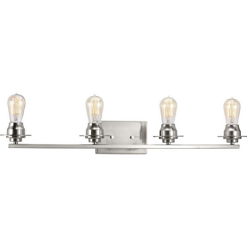 Brushed Nickel 4-Light Vintage Modern Bath Vanity Fixture