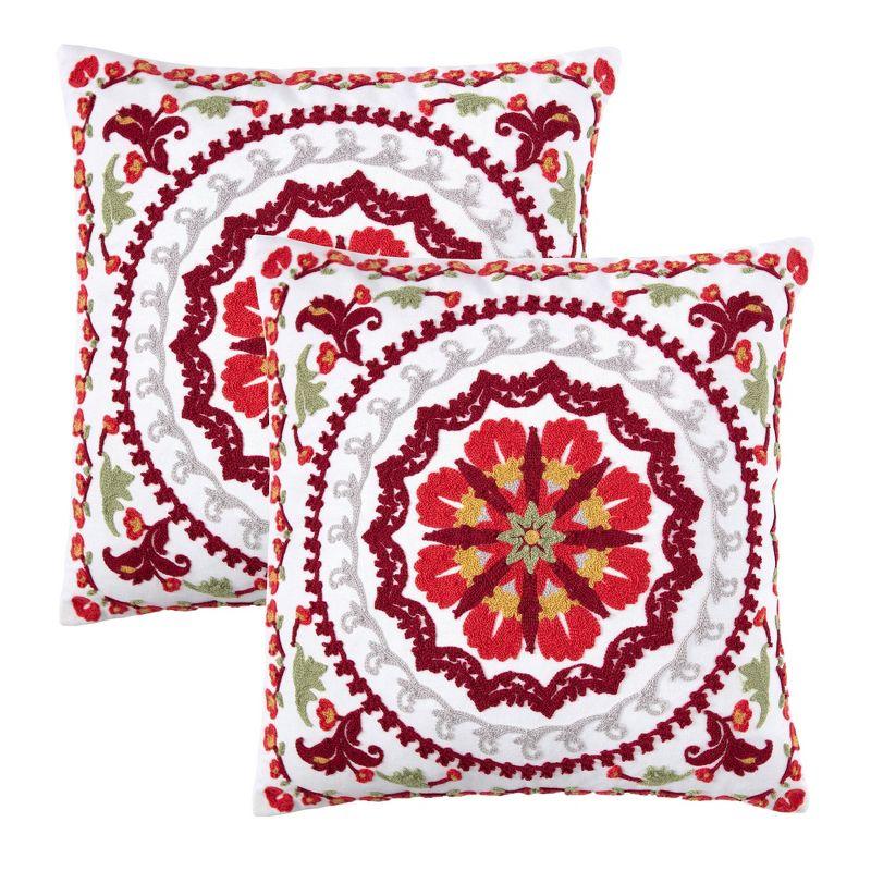 Chanasya Zinnia Embroidered Reversible Pillow Cover