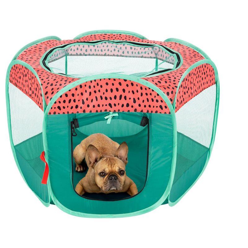 6 Panel Mesh Pet Playpen With Door