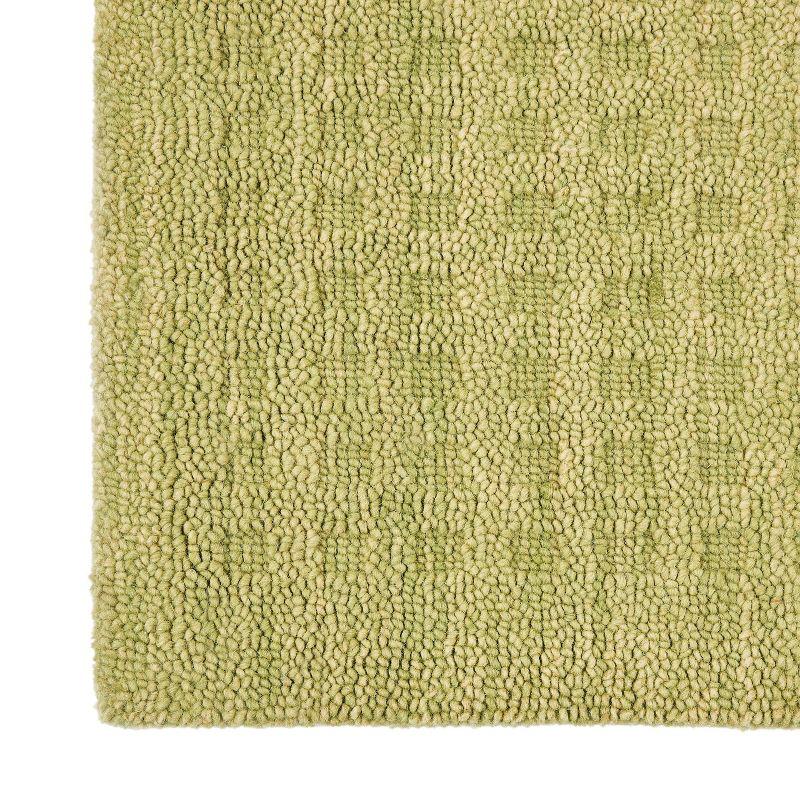 Lush Green Handmade Wool Runner Rug 27" x 9"