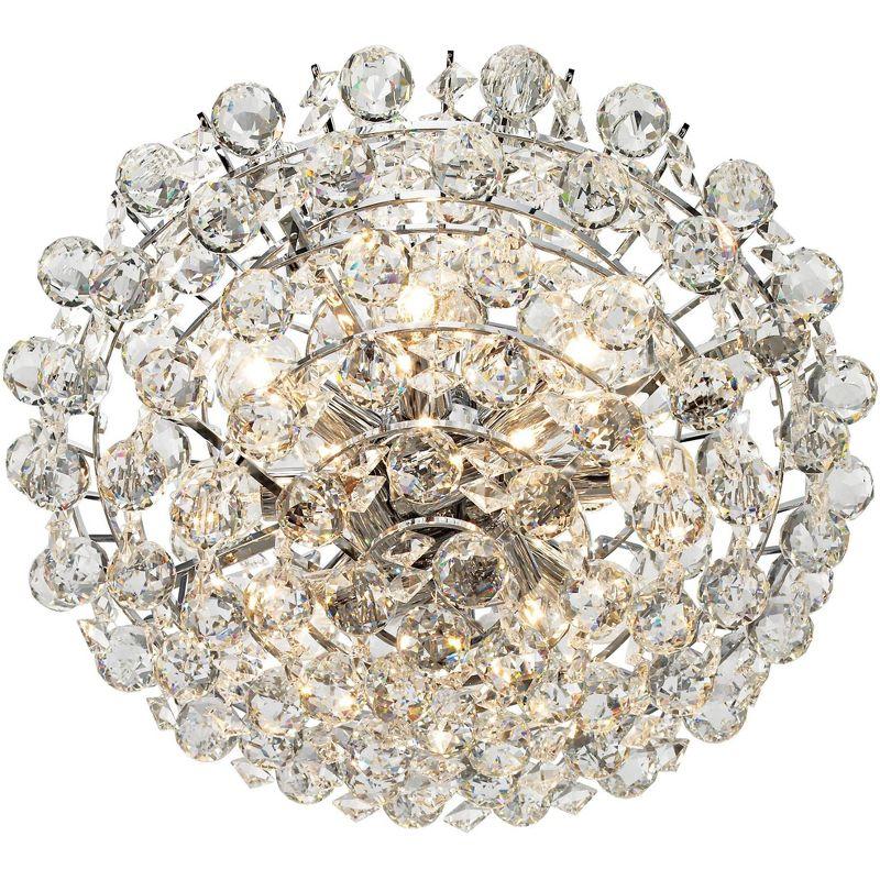 Vienna Full Spectrum Essa Chrome Pendant Chandelier 20" Wide Modern Crystal Balls Diamond Glass 16-Light Fixture for Dining Room Foyer Kitchen Island