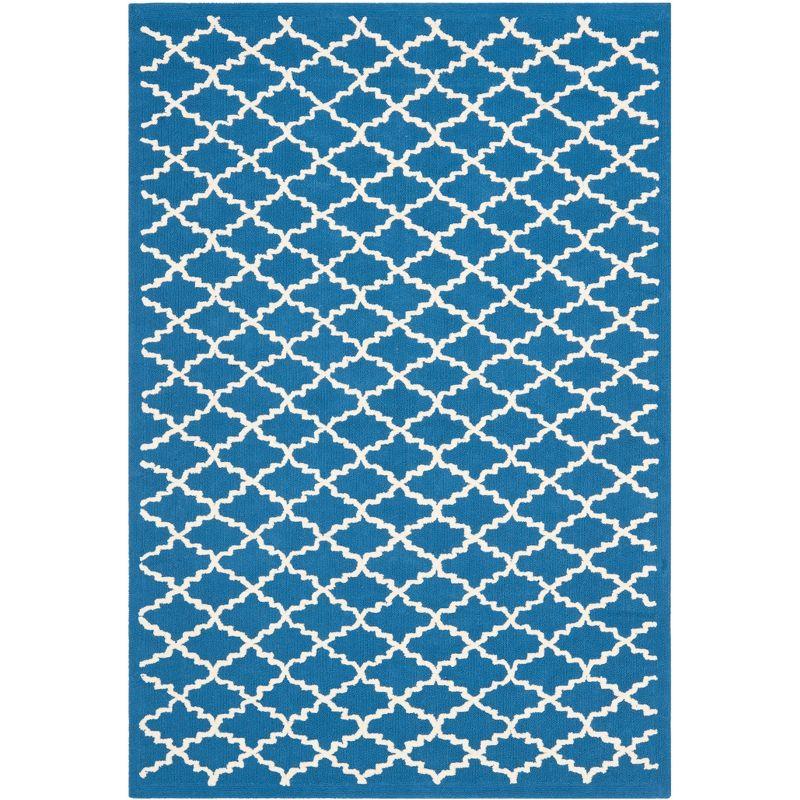 Indigo and Ivory Tufted Cotton Rectangular Area Rug