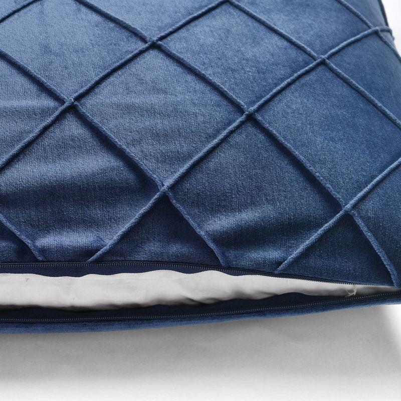 Oversize Velvet Diamond Pin Tuck Family-Friendly Pillow Cover - Lush Décor