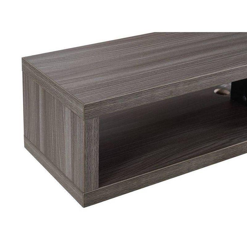 Contemporary 60" Gray Laminated Wood Floating TV Console