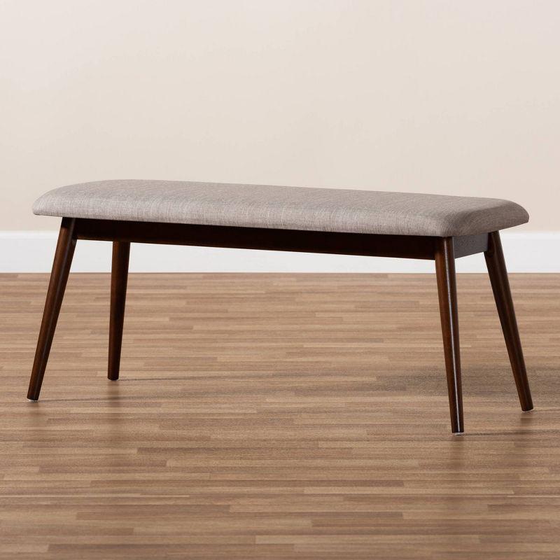 Flora Bench Light Gray/Espresso - Baxton Studio