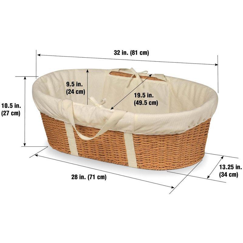 Wicker-Look Woven Baby Moses Changing Basket - Natural/Ecru