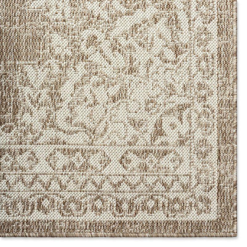 Nicole Miller New York Patio Country Azalea Medallion Indoor/Outdoor Area Rug, Taupe/Ivory