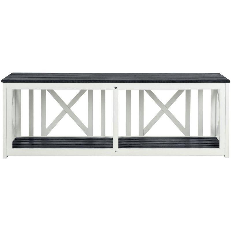 Branco Bench - Outdoor - FOX6706 - Dark Slate Gray/White - Safavieh