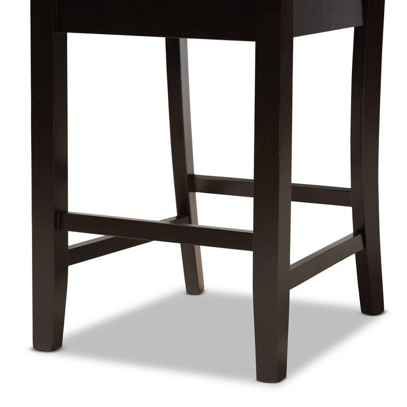 Gervais Transitional Beige Fabric and Dark Brown Wood Counter Stool Set