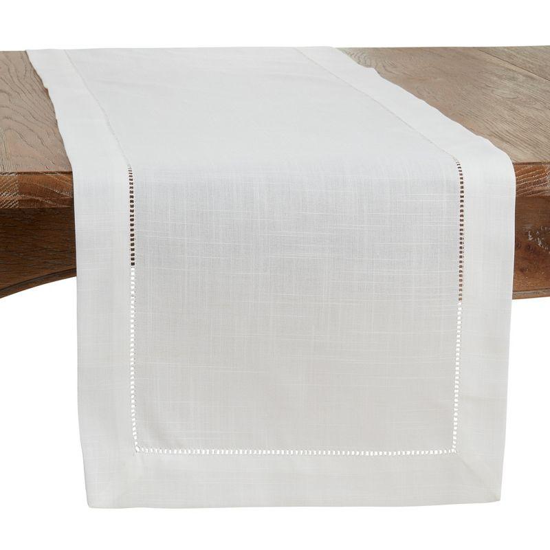 Saro Lifestyle Classic Hemstitch Border Table Runner