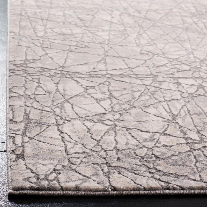 Gray Abstract Low Pile Synthetic Area Rug