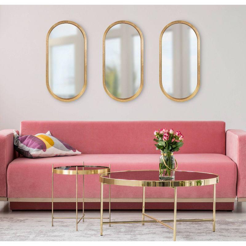 12" x 24" Travis Oval Wall Mirror Gold - Kate & Laurel All Things Decor: Modern MDF Frame, No Assembly Required
