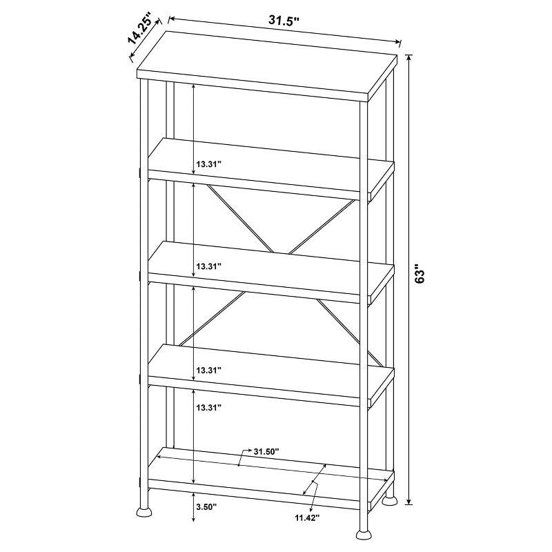 Analiese Gray Driftwood and Black 4-Shelf Bookcase