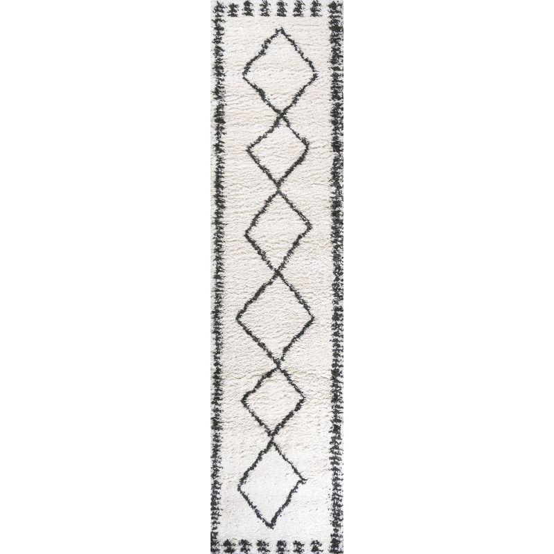 Calvia Moroccan Diamond Shag Area Rug  - JONATHAN Y