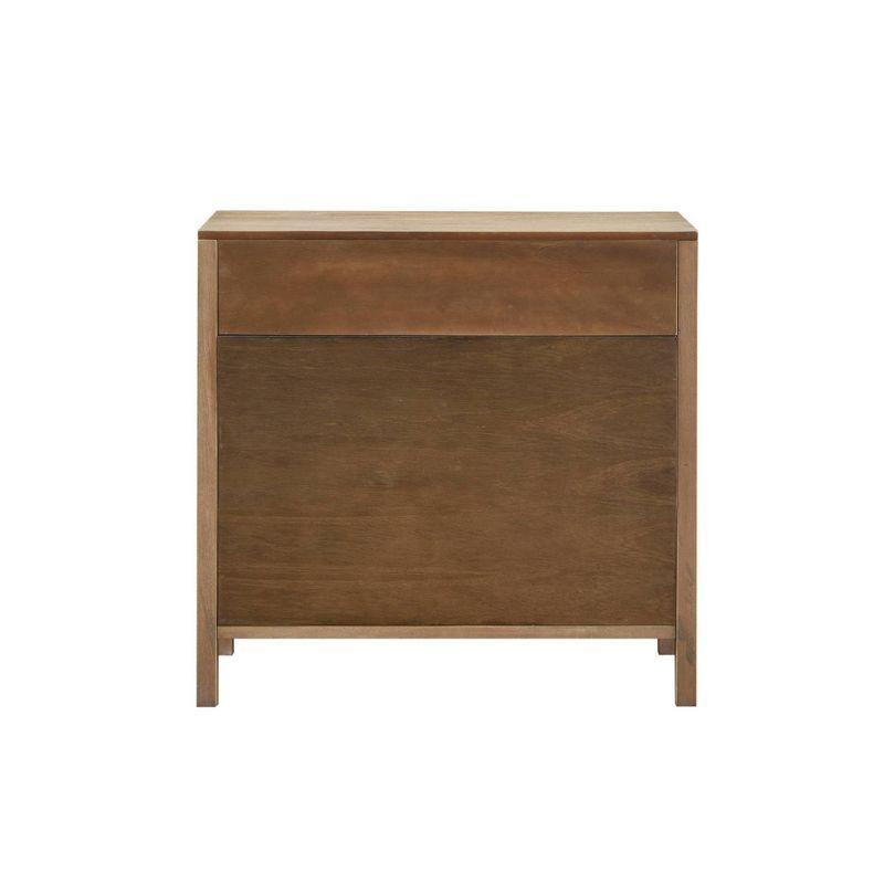 Addison Accent Chest Natural - Madison Park: Solid Wood, Cane Webbing, Storage Shelf, Locking Doors