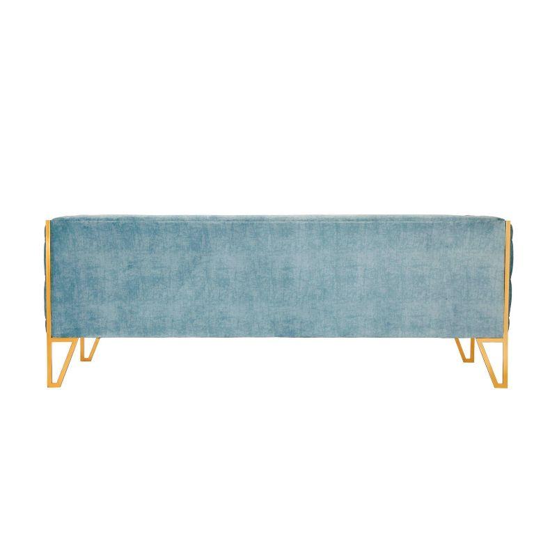 Vector Velvet 3 Seater Sofa Ocean Blue - Manhattan Comfort