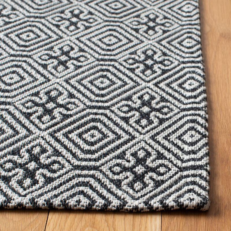 Augustine Black and Light Grey Geometric Flat Woven Rug 4' x 6'