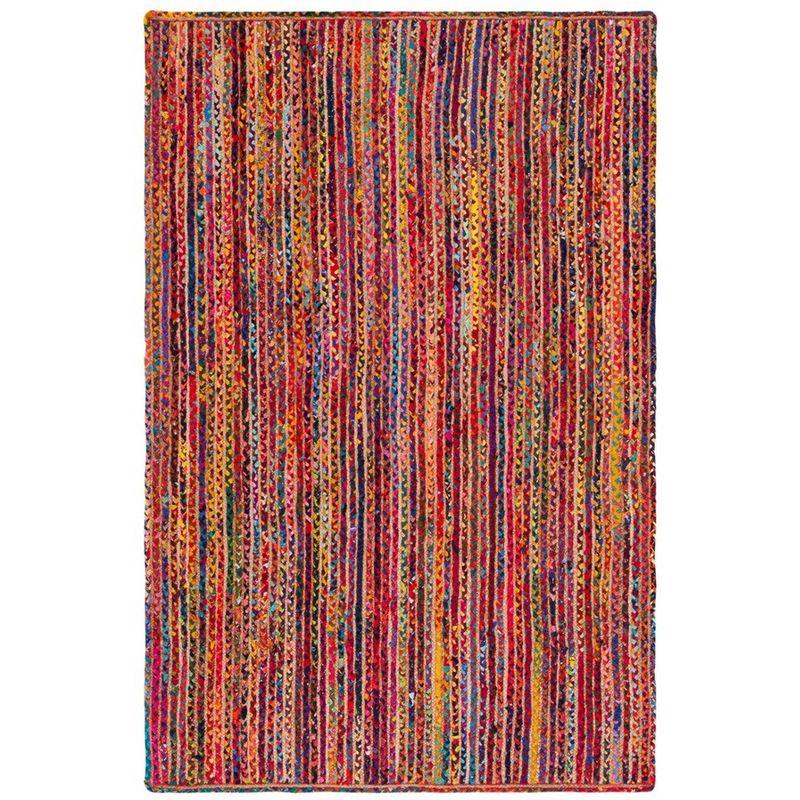 Colorful Braided Cotton Reversible Area Rug, 6' x 9'