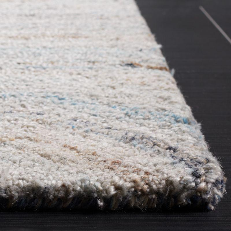 Harmonious Hues Blue Abstract Wool Blend 4' x 6' Area Rug