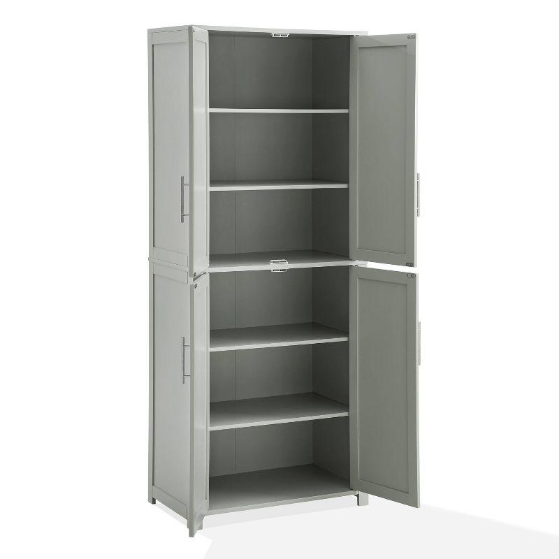 Savannah Tall Pantry Gray - Crosley: Shaker-Style Doors, Adjustable Shelves, Kitchen Storage