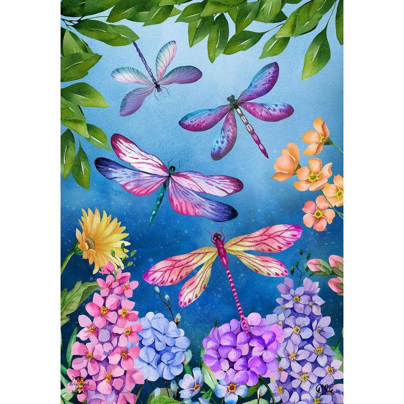 Dragonflies and Flowers Multicolor Outdoor Garden Flag 18" x 12.5"