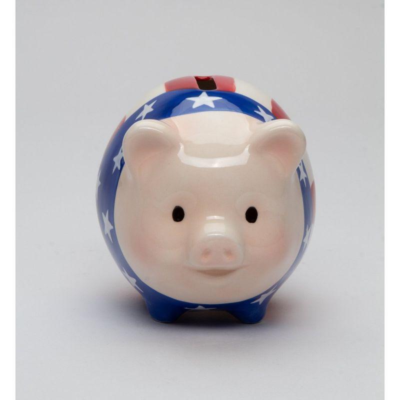 Ceramic American Flag Piggy Bank 4-Inch Patriotic Decor